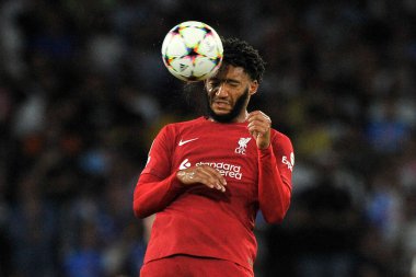 Liverpool 'dan Joe Gomez, Napoli - Liverpool final maçı, Napoli 4, Liverpool 1, Diego Armando Maradona Stadyumu' nda oynandı..