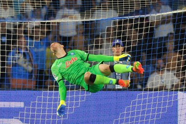 Napoli 'nin Alex Meret oyuncusu, Napoli - Liverpool final maçı, Napoli 4, Liverpool 1, Diego Armando Maradona Stadyumu' nda oynandı..
