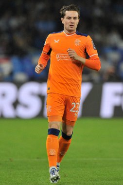 Rangers 'dan Scott Wright, Napoli - Rangers final maçı sırasında, Napoli 3, Rangers 0, Diego Armando Maradona Stadyumu' nda oynandı..