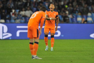 Rangers 'ın James Tavernier oyuncusu, Napoli - Rangers final maçı sırasında, Napoli 3, Rangers 0, Diego Armando Maradona Stadyumu' nda oynandı..