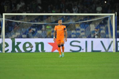 Rangers 'ın James Tavernier oyuncusu, Napoli - Rangers final maçı sırasında, Napoli 3, Rangers 0, Diego Armando Maradona Stadyumu' nda oynandı..