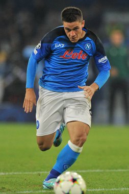 Napoli 'nin Giacomo Raspadori oyuncusu, Napoli - Rangers final maçı sırasında, Napoli 3, Rangers 0, Diego Armando Maradona Stadyumu' nda oynandı..