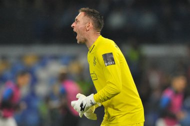 Rangers 'dan Allan McGregor, Napoli - Rangers final maçı sırasında, Napoli 3, Rangers 0, Diego Armando Maradona Stadyumu' nda oynandı..