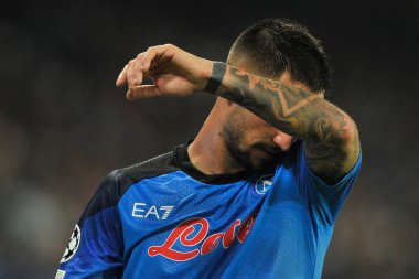 Napoli 'li Matteo Politano oyuncusu, Napoli - Rangers final maçı sırasında, Napoli 3, Rangers 0, Diego Armando Maradona Stadyumu' nda oynandı..