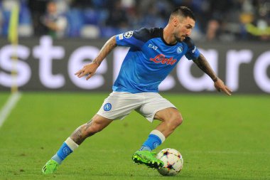 Napoli 'li Matteo Politano oyuncusu, Napoli - Rangers final maçı sırasında, Napoli 3, Rangers 0, Diego Armando Maradona Stadyumu' nda oynandı..