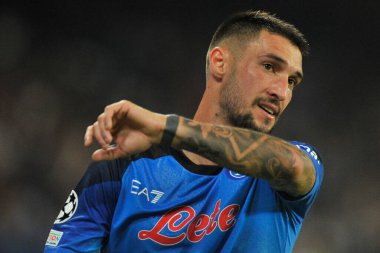 Napoli 'li Matteo Politano oyuncusu, Napoli - Rangers final maçı sırasında, Napoli 3, Rangers 0, Diego Armando Maradona Stadyumu' nda oynandı..