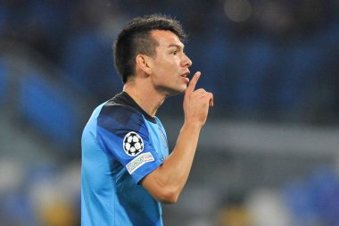 Napoli 'li Hirving Lozano oyuncusu, Napoli - Rangers final maçı sırasında, Napoli 3, Rangers 0, Diego Armando Maradona Stadyumu' nda oynandı..