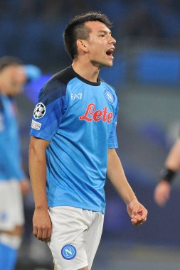 Napoli 'li Hirving Lozano oyuncusu, Napoli - Rangers final maçı sırasında, Napoli 3, Rangers 0, Diego Armando Maradona Stadyumu' nda oynandı..