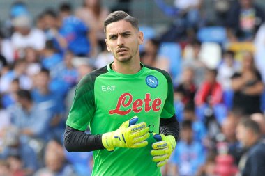 Napoli 'den Alex Meret, İtalya Serie A Ligi maçında Napoli - Torino final maçı, Napoli 3, Torino 1, Diego Armando Maradona Stadyumu' nda oynandı..