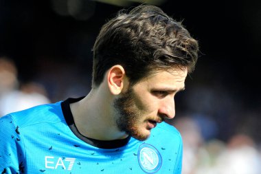 Napoli 'nin Khvicha Kvaratskhelia oyuncusu, Napoli ile Torino arasındaki İtalya Serie A ligi maçında, Napoli 3, Torino 1, Diego Armando Maradona Stadyumu' nda oynandı..