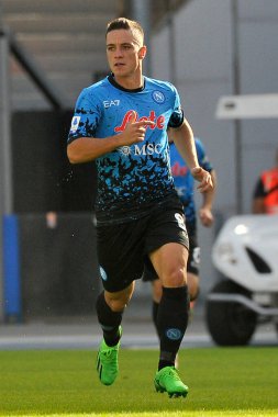 Napoli 'nin Giacomo Raspadori oyuncusu, Napoli ile Torino arasındaki İtalyan Serie A ligi maçında, Napoli 3, Torino 1, Diego Armando Maradona Stadyumu' nda oynandı..