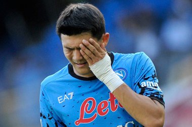 Napoli 'nin Kim Minjae oyuncusu, Napoli ile Torino arasındaki İtalyan Serie A ligi maçında, Torino 3, Torino 1, Diego Armando Maradona Stadyumu' nda oynandı..