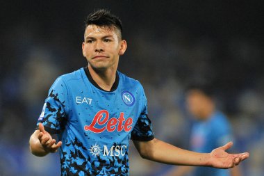 Napoli 'nin Hirving Lozano oyuncusu, Napoli - Bologna maçında Napoli 3, Bologna 2, Diego Armando Maradona Stadyumu' nda oynandı..