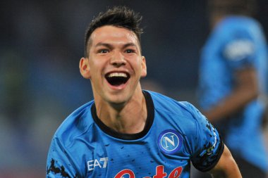 Napoli 'nin Hirving Lozano oyuncusu, Napoli - Bologna maçında Napoli 3, Bologna 2, Diego Armando Maradona Stadyumu' nda oynandı..