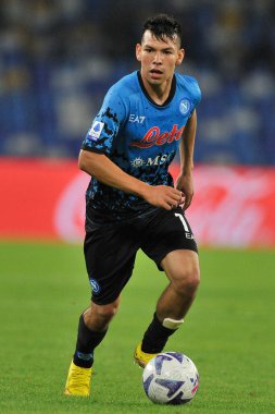 Napoli 'nin Hirving Lozano oyuncusu, Napoli - Bologna maçında Napoli 3, Bologna 2, Diego Armando Maradona Stadyumu' nda oynandı..