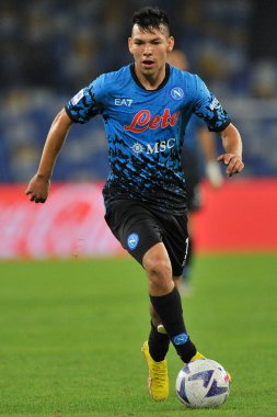 Napoli 'nin Hirving Lozano oyuncusu, Napoli - Bologna maçında Napoli 3, Bologna 2, Diego Armando Maradona Stadyumu' nda oynandı..