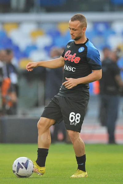 Napoli Stanislav Lobotka Oyuncusu Napoli Bologna Final Maçı Sırasında Diego — Stok fotoğraf