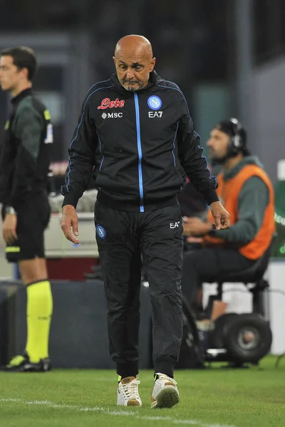 Luciano Spalletti Treinador Napoli Durante Jogo Serieum Campeonato Italiano Napoli — Fotografia de Stock