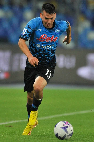 Napoli 'nin Hirving Lozano oyuncusu, Napoli - Bologna maçında Napoli 3, Bologna 2, Diego Armando Maradona Stadyumu' nda oynandı..