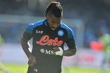 Napoli 'li Franck Anguissa, Napoli ile Sassuolo arasındaki İtalyan Serie A ligi maçında, Napoli 4, Sassuolo 0, Diego Armando Maradona Stadyumu' nda oynandı..