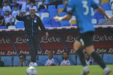 Napoli 'nin Napoli koçu Luciano Spalletti, Napoli ile Sassuolo arasındaki İtalya Serie A ligi maçında, Napoli 4, Sassuolo 0, Diego Armando Maradona Stadyumu' nda oynandı..