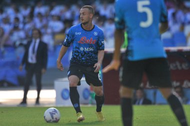 Napoli 'li Stanislav Lobtka oyuncusu, Napoli ile Sassuolo arasındaki İtalyan Serie A ligi maçında, Napoli 4, Sassuolo 0, Diego Armando Maradona Stadyumu' nda oynandı..