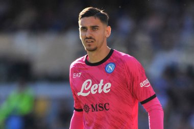 Napoli 'den Alex Meret, Napoli ile Sassuolo arasındaki İtalyan Serie A ligi maçında, Napoli 4, Sassuolo 0, Diego Armando Maradona Stadyumu' nda oynandı..