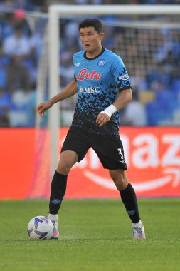 Napoli 'li Kim Min-Jae, Napoli ile Sassuolo arasındaki İtalyan Serie A ligi maçında, Napoli 4, Sassuolo 0, Diego Armando Maradona Stadyumu' nda oynandı..