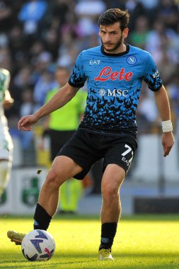 Napoli 'nin Khvicha Kvaratskhelia oyuncusu, Napoli ile Sassuolo arasındaki İtalyan Serie A ligi maçında, Napoli 4, Sassuolo 0, Diego Armando Maradona Stadyumu' nda oynandı..