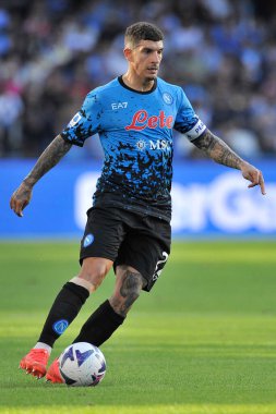 Napoli 'den Giovanni Di Lorenzo, Napoli ile Sassuolo arasındaki İtalyan Serie A ligi maçında, Napoli 4, Sassuolo 0, Diego Armando Maradona Stadyumu' nda oynandı..