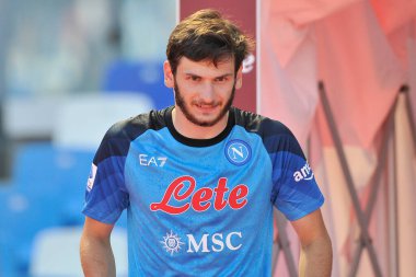 Napoli 'nin oyuncusu, Napoli ile Spezia arasında oynanan İtalya Serie A Ligi maçında, Napoli 1, Spezia 0, Diego Armando Maradona Stadyumu' nda oynandı..