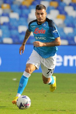 Napoli 'nin Gianluca Gaetano oyuncusu, Napoli ile Spezia arasındaki İtalyan Serie A ligi maçında, Napoli 1, Spezia 0, Diego Armando Maradona Stadyumu' nda oynandı..