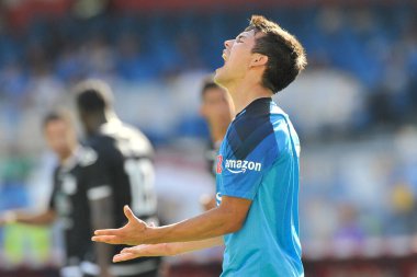 Napoli 'li Hirving Lozano oyuncusu, Napoli ile Spezia arasındaki İtalyan Serie A ligi maçında, Napoli 1, Spezia 0, Diego Armando Maradona Stadyumu' nda oynandı..
