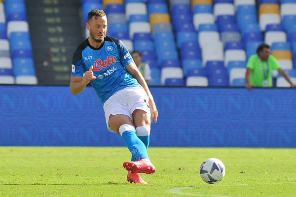 Stock image Amir Rrahmani player of Napoli, during the match of the Italian Serie A league between Napoli vs Spezia final result, Napoli 1, Spezia 0, match played at the Diego Armando Maradona stadium.