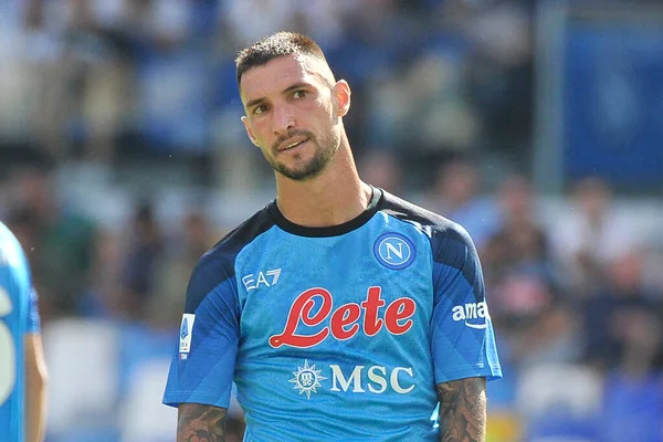 Napoli 'li Mattia Politano oyuncusu, Napoli ile Spezia arasındaki İtalyan Serie A ligi maçında, Napoli 1, Spezia 0, Diego Armando Maradona Stadyumu' nda oynandı..
