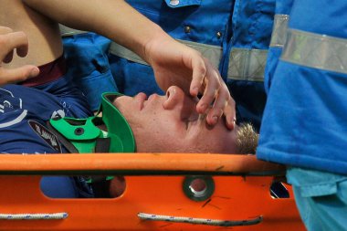 Salernitana 'dan Matteo Lovato, İtalya Serie A Ligi' nde Salernitana ile Cremonese arasında oynanan final maçında, Salernitan 2, Cremonese 2, Arechi Stadyumu 'nda oynandı..