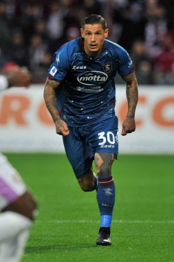 Salernitana 'nın Pasquale Mazzocchi oyuncusu, İtalya Serie A Ligi' nde Salernitana ile Cremonese arasında oynanan final maçında, Salernitan 2, Cremonese 2, Arechi Stadyumu 'nda oynandı..