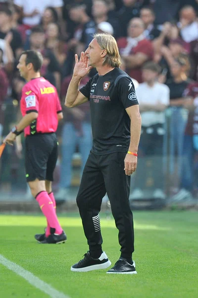 Davide Nicola Trener Salernitana Podczas Meczu Włoskiej Ligi Serie Pomiędzy — Zdjęcie stockowe