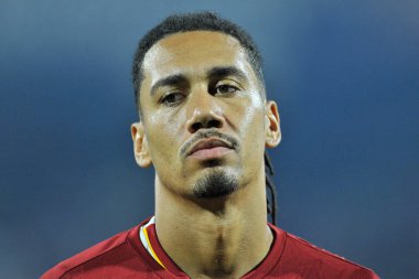 Roma 'nın Chris Smalling oyuncusu, İtalya Serie A Ligi' nin Salernitana - Roma final maçı Salernitana 0, Roma 1, Arechi Stadyumu 'nda oynanan karşılaşma sırasında.