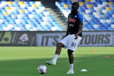 Napoli 'nin Tanguy Ndombele oyuncusu, Napoli ile Juve Stabia arasındaki dostluk maçı sonucu, Napoli 3, Juve Stabia 0, Diego Armando Maradona Stadyumu' nda oynandı..