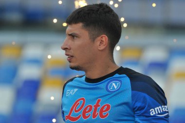 Napoli 'nin Mathias Olivera oyuncusu, Napoli ile Juve Stabia arasındaki dostluk maçı sonucu, Napoli 3, Juve Stabia 0, Diego Armando Maradona Stadyumu' nda oynandı..