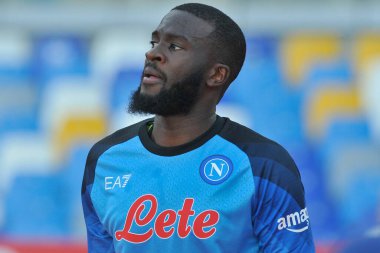 Napoli 'nin Tanguy Ndombele oyuncusu, Napoli ile Juve Stabia arasındaki dostluk maçı sonucu, Napoli 3, Juve Stabia 0, Diego Armando Maradona Stadyumu' nda oynandı..