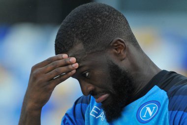 Napoli 'nin Tanguy Ndombele oyuncusu, Napoli ile Juve Stabia arasındaki dostluk maçı sonucu, Napoli 3, Juve Stabia 0, Diego Armando Maradona Stadyumu' nda oynandı..