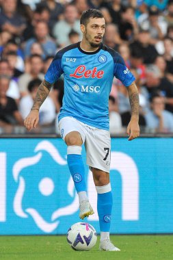 Napoli 'nin Gianluca Gaetano oyuncusu, Napoli ile Juve Stabia arasındaki dostluk maçı sonucu, Napoli 3, Juve Stabia 0, Diego Armando Maradona Stadyumu' nda oynandı..