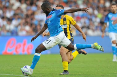 Napoli 'nin Tanguy Ndombele oyuncusu, Napoli ile Juve Stabia arasındaki dostluk maçı sonucu, Napoli 3, Juve Stabia 0, Diego Armando Maradona Stadyumu' nda oynandı..