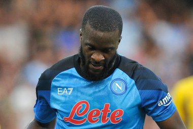 Napoli 'nin Tanguy Ndombele oyuncusu, Napoli ile Juve Stabia arasındaki dostluk maçı sonucu, Napoli 3, Juve Stabia 0, Diego Armando Maradona Stadyumu' nda oynandı..
