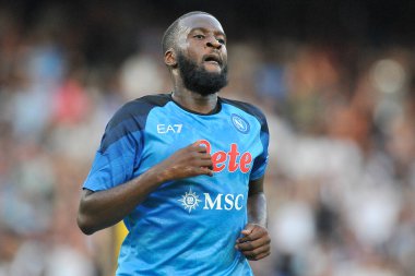 Napoli 'nin Tanguy Ndombele oyuncusu, Napoli ile Juve Stabia arasındaki dostluk maçı sonucu, Napoli 3, Juve Stabia 0, Diego Armando Maradona Stadyumu' nda oynandı..