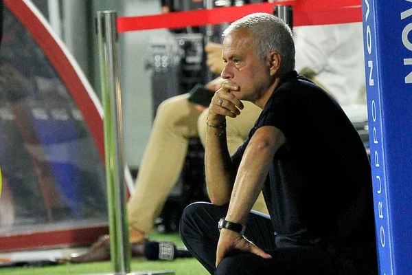 Treinador Roma Jos Mourinho Durante Jogo Liga Italiana Série Entre — Fotografia de Stock