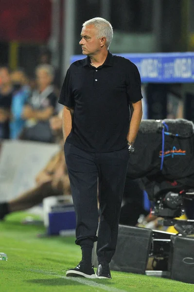 Jos Mourinho Trenér Romů Během Zápasu Italského Stadionu Liga Mezi — Stock fotografie