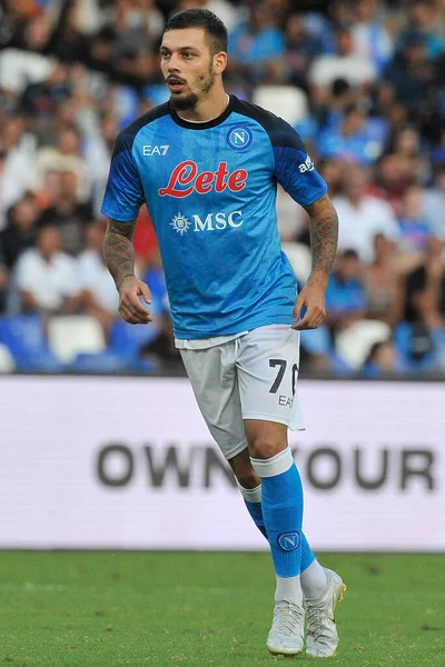 Napoli 'nin Gianluca Gaetano oyuncusu, Napoli ile Juve Stabia arasındaki dostluk maçı sonucu, Napoli 3, Juve Stabia 0, Diego Armando Maradona Stadyumu' nda oynandı..